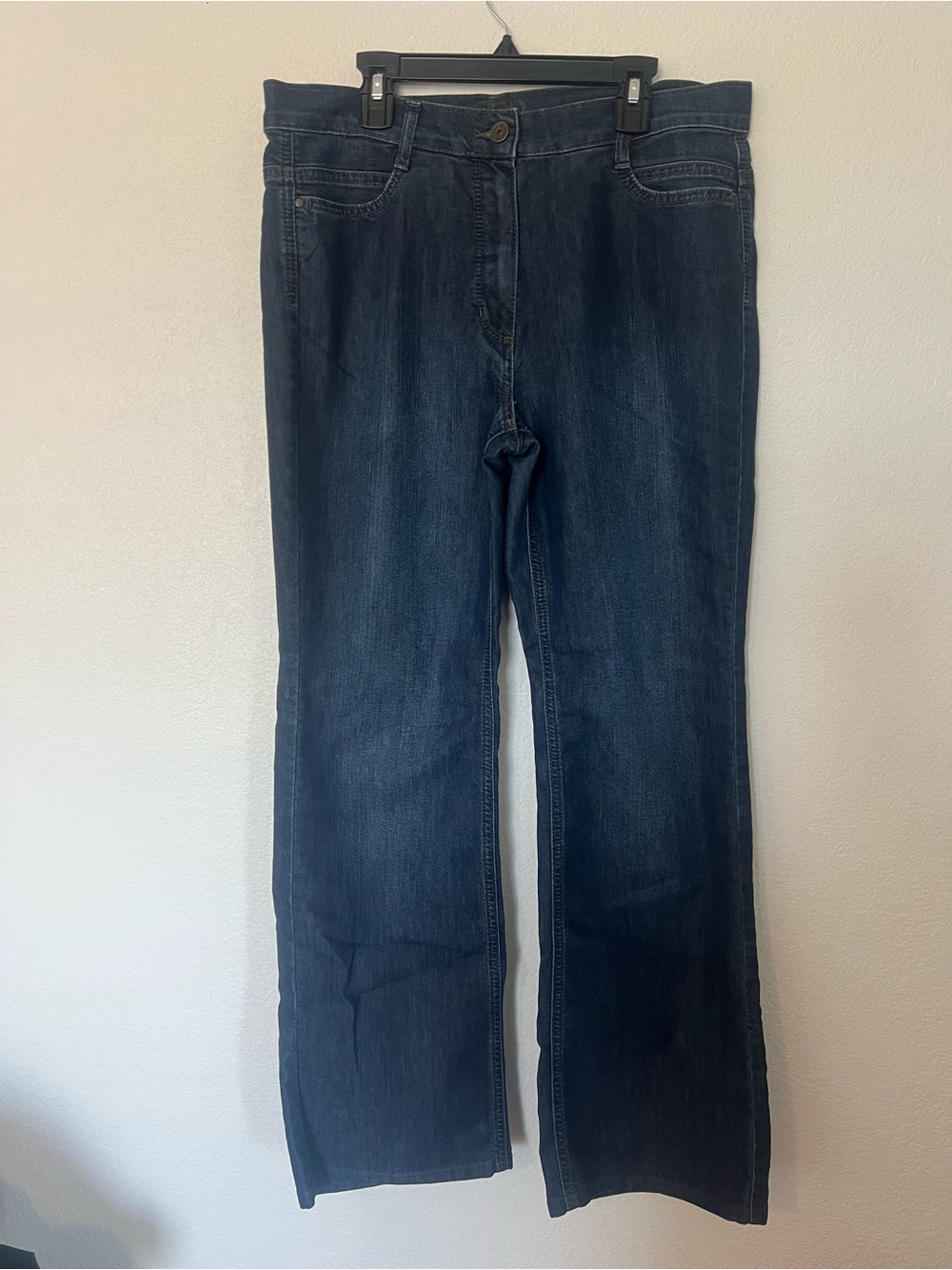 Dark Blue Flare Jeans for Women - Wide Leg Comfort